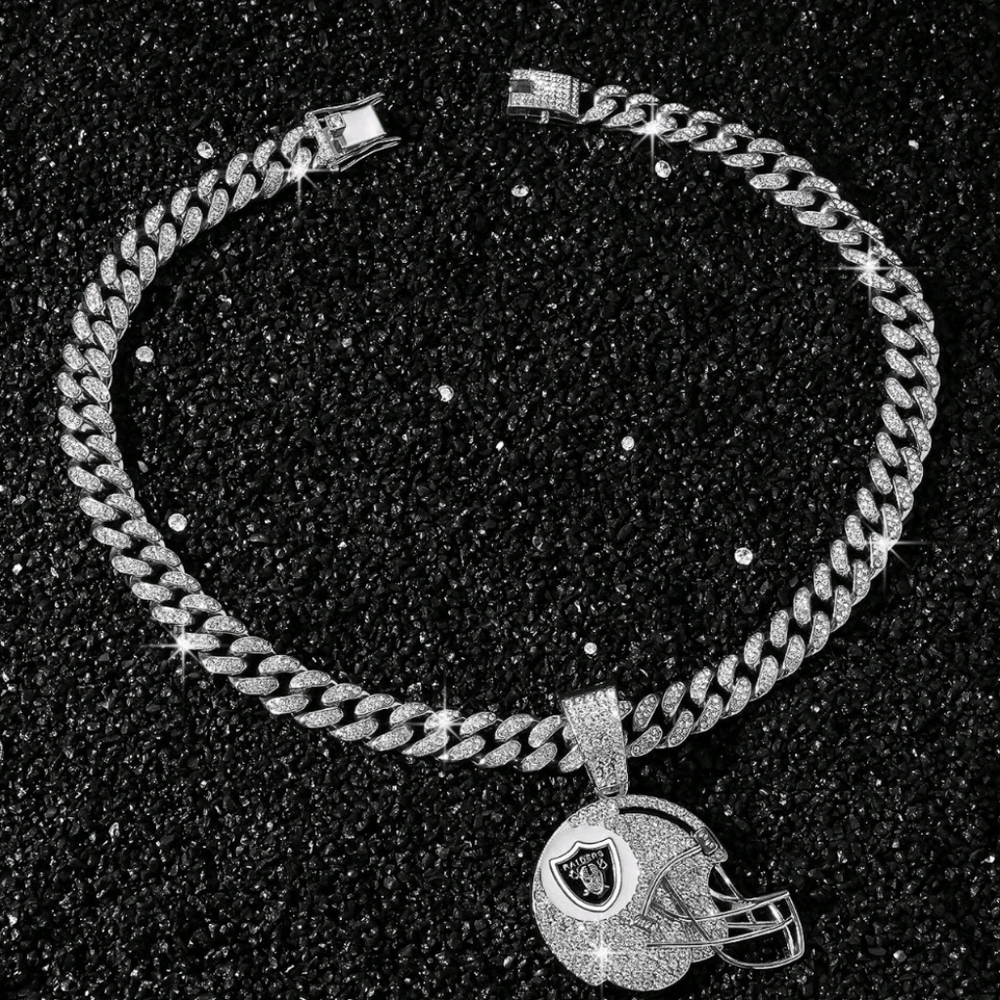 New Raiders Football Helmet Cuban Chain Necklace OTHER TEAMS Avalable